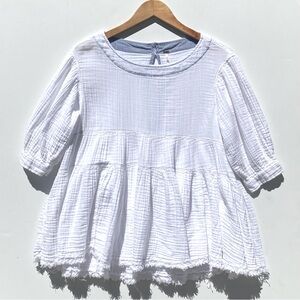 FREE PEOPLE Women’s White Babydoll Every Move You Make Gauze Top Size XS